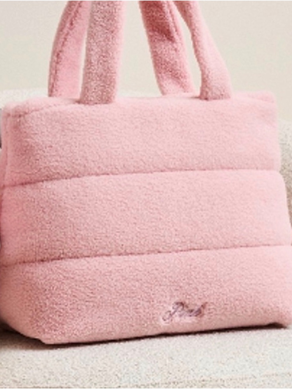 PINK Victoria's Secret Plush Quilted Pink Tote